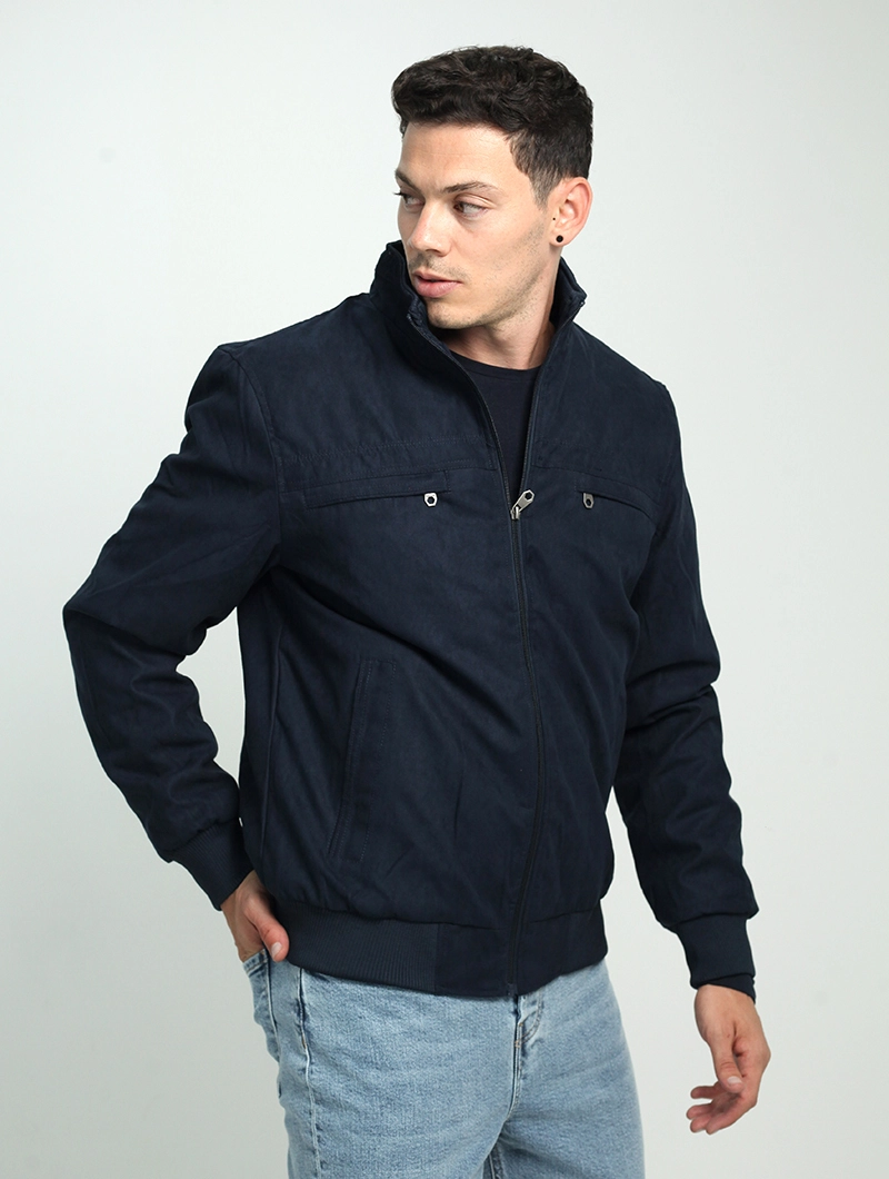 Blouson zippé aspect velours